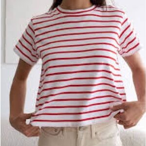 AYR white/red stripe Sno Cone tee
